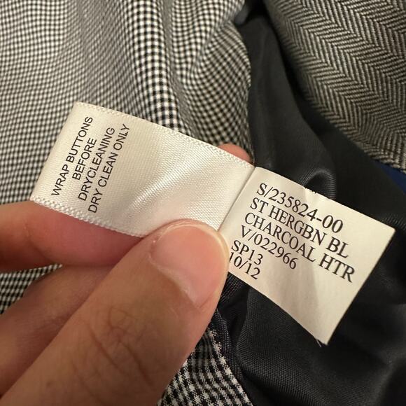 BANANA REPUBLIC Blazer Mens 40R Gray Herringbone Tailored Fit Preppy Business - Picture 10 of 12